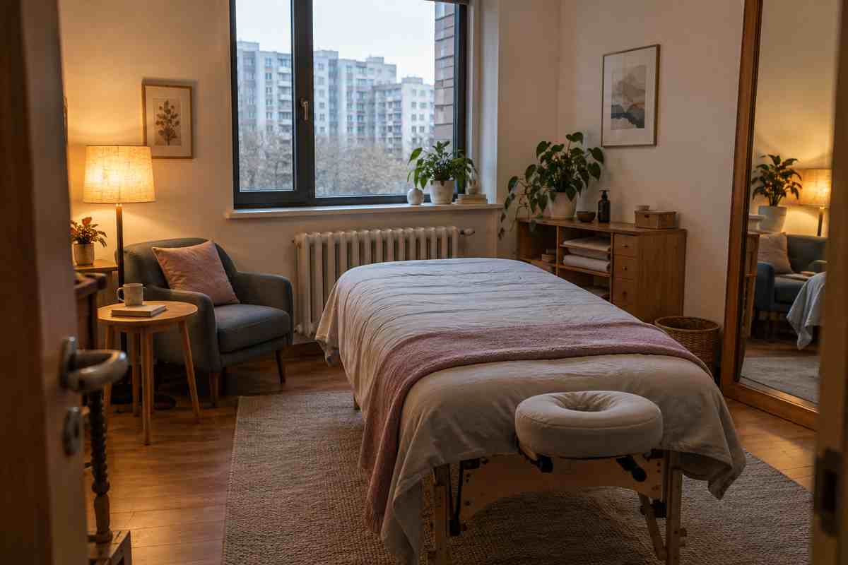 酒仙桥家庭式SPA:北京朝阳的小屋,不必装成酒店 住宅窗边的按摩床、布艺椅和日常小桌