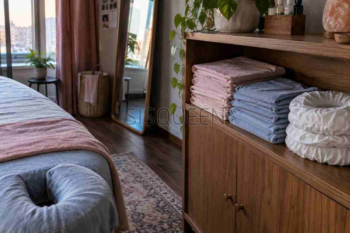 西直门家庭式按摩:北京西城的小屋,暖和要落到体感上3 分类叠放的薄毯与毛巾